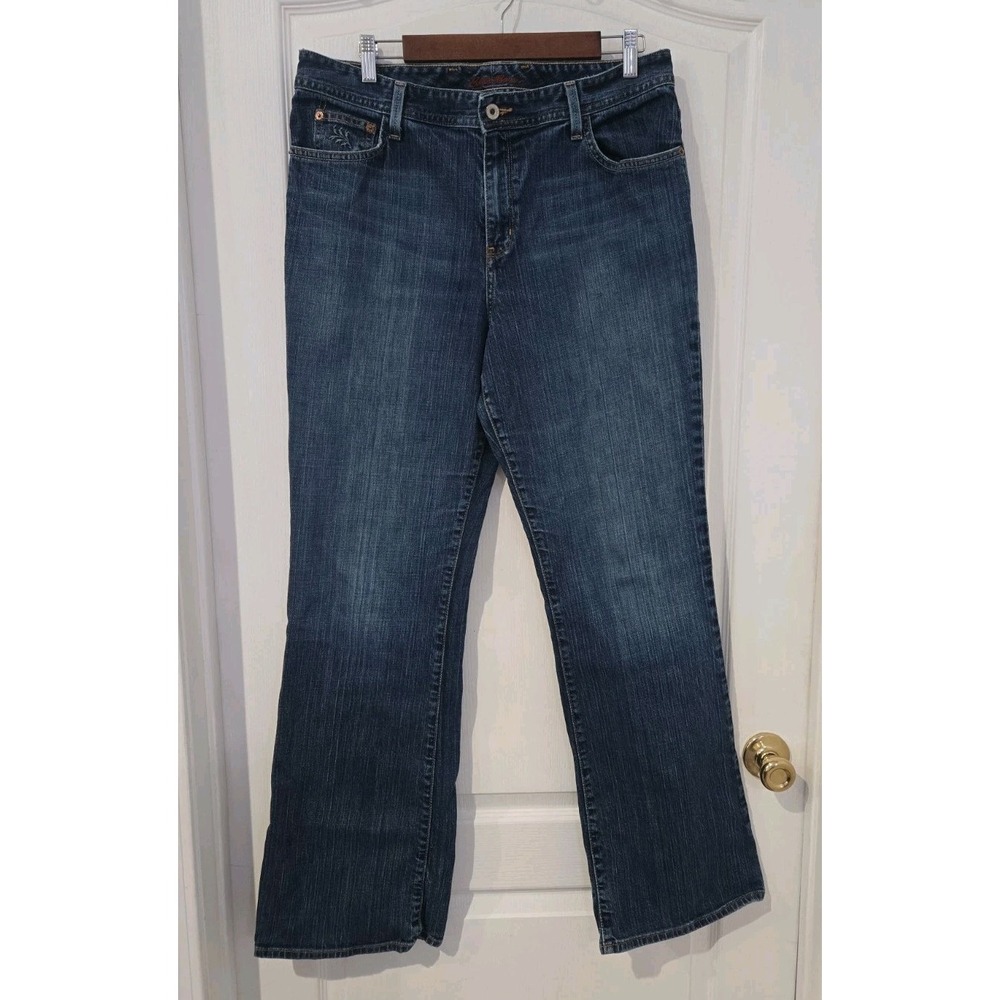 Womens Eddie Bauer 14L Jeans Y2K 34x33 Mom Jean High Rise Flare